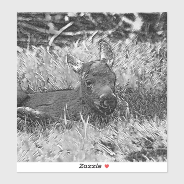 AnimalArtBW_Moose_001 Aufkleber (Blatt)