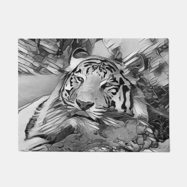 AnimalArtBW_Tiger_002 Fußmatte (Vorderseite)