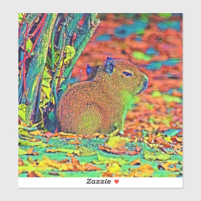 AnimalColor_Capybara_001 Aufkleber (Blatt)