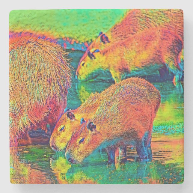 AnimalColor_Capybara_004 Steinuntersetzer (Vorderseite)
