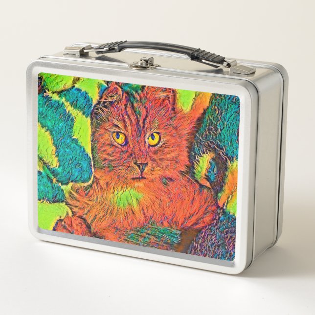 AnimalColor_Cat_005 Metall Brotdose (Vorderseite)