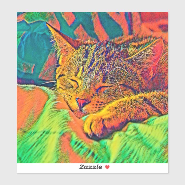 AnimalColor_Cat_07 Aufkleber (Blatt)