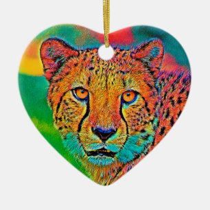 AnimalColor_Cheetah_001 Keramik Ornament