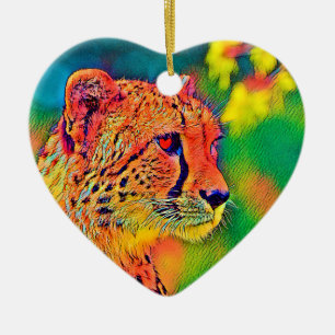 AnimalColor_Cheetah_004 Keramik Ornament