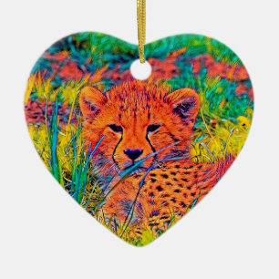 AnimalColor_Cheetah_017 Keramik Ornament