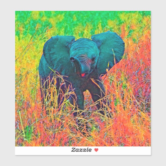 AnimalColor_Elephant_002 Aufkleber (Blatt)