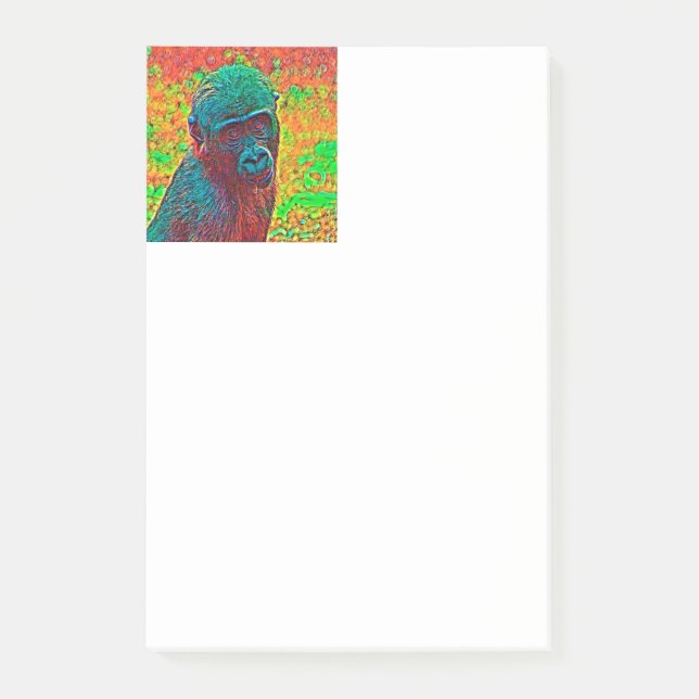 AnimalColor_Gorilla_001 Post-it Klebezettel (Vorderseite)