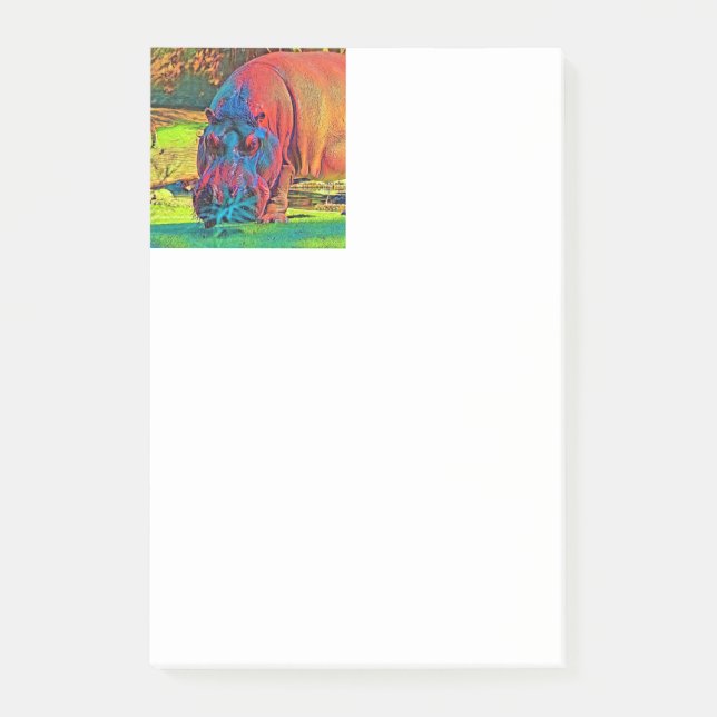 AnimalColor_Hippo_004 Post-it Klebezettel (Vorderseite)