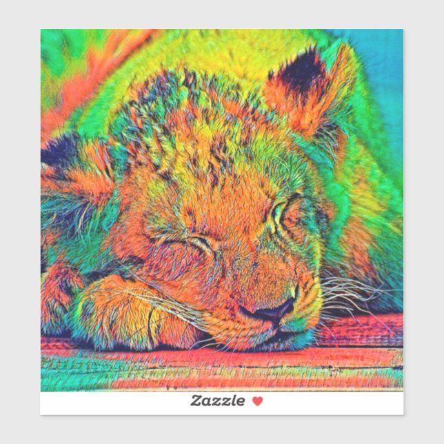AnimalColor_Lion_002 Aufkleber (Blatt)