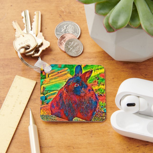AnimalColor_Rabbit_001 Schlüsselanhänger (Schreibtisch)