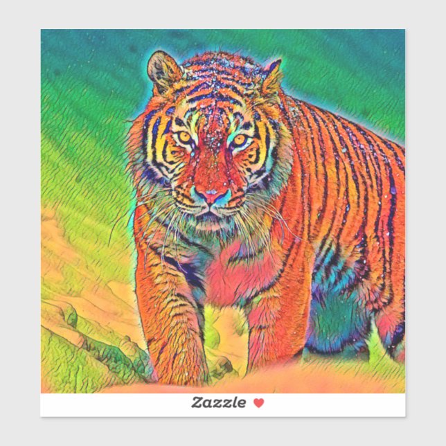 AnimalColor_Tiger_005 Aufkleber (Blatt)