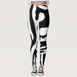Animalier schwarz-weiß Zebra Stil Leggings