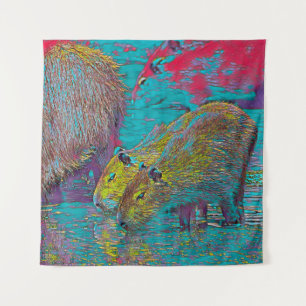 AnimalMix_Capybara_005 Wandteppich
