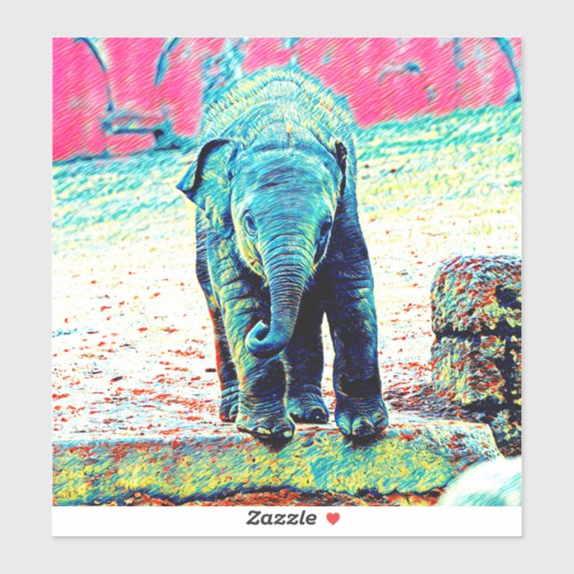 AnimalMix_Elephant_002 Aufkleber (Blatt)