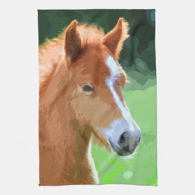 AnimalMix_Horse_013 Geschirrtuch (Vertikal)