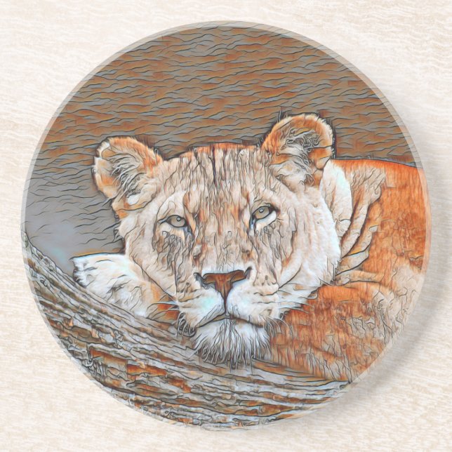 AnimalMix_Lion_022 Getränkeuntersetzer (Vorne)
