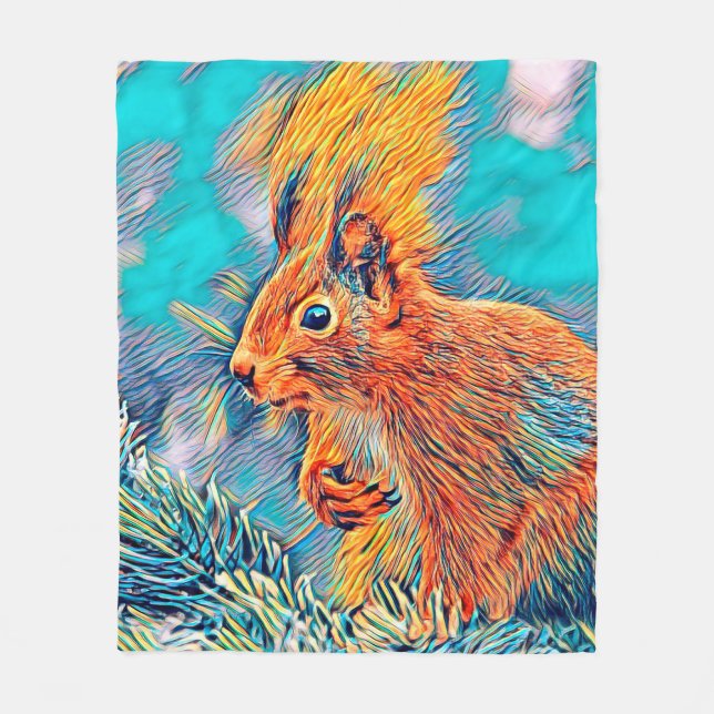 AnimalMix_Squirrel_001 Fleecedecke (Vorderseite)