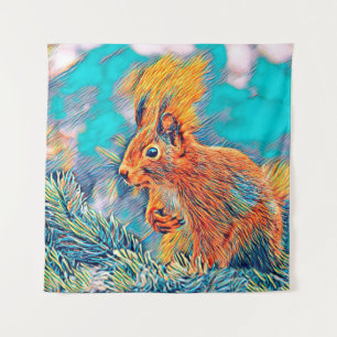AnimalMix_Squirrel_001 Wandteppich