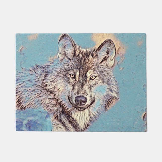 AnimalMix_Wolf_012 Fußmatte (Vorderseite)