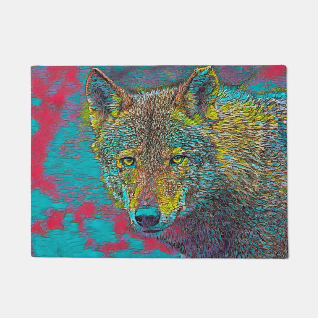 AnimalMix_Wolf_013 Fußmatte (Vorderseite)