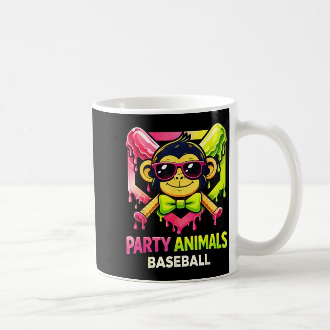 Animals Baseball Funny Monkey with Sunglasses Boy Kaffeetasse (Rechts)