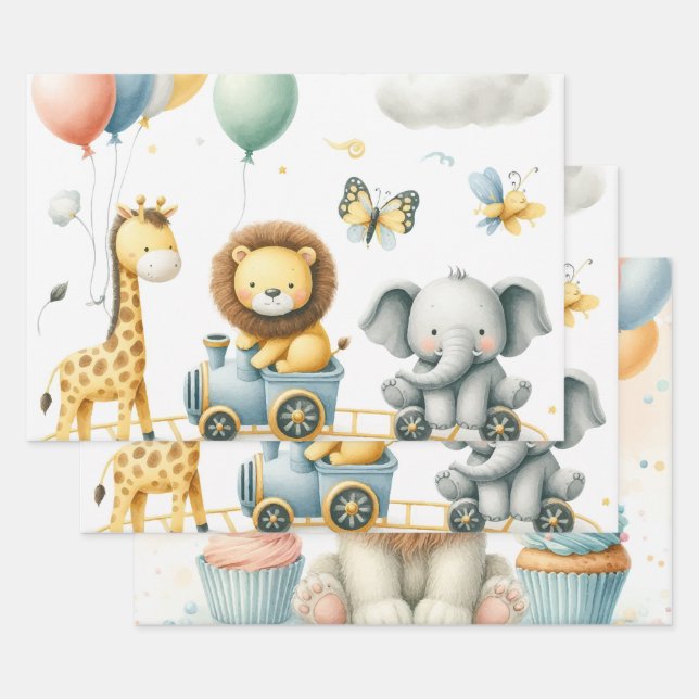 Animals birthday geschenkpapier set (Set)