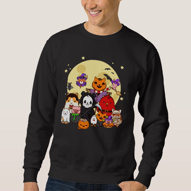 Animals celebrate Halloween together Sweatshirt (Vorderseite)