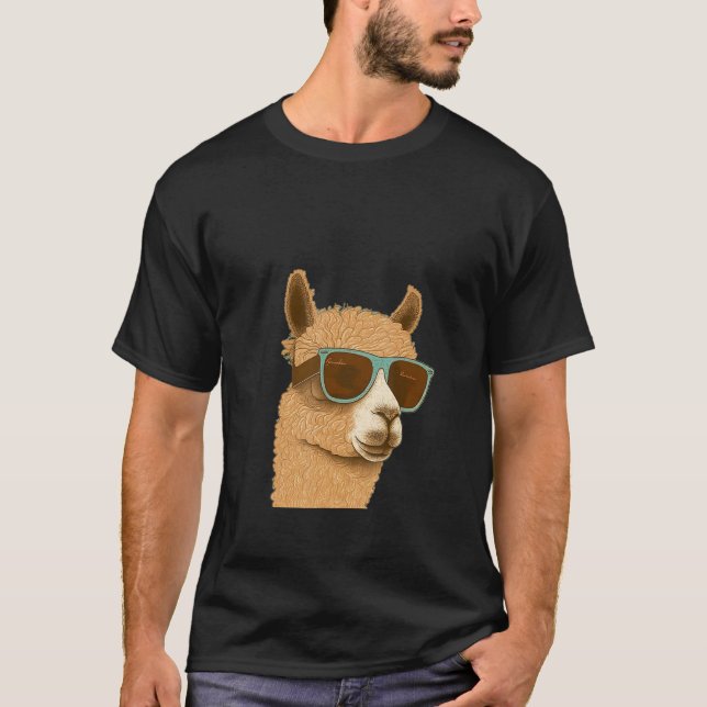 Animals Graphic  Alpaca Wearing Sunglasses 2 T-Shirt (Vorderseite)