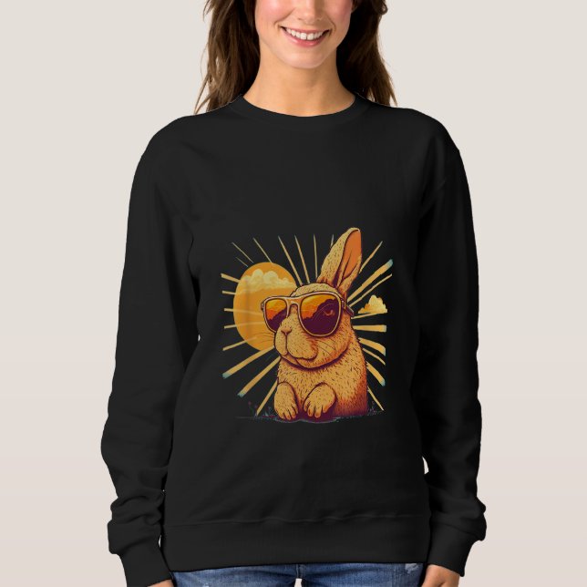 Animals Graphic  Bunny Wearing Sunglasses 1 Sweatshirt (Vorderseite)