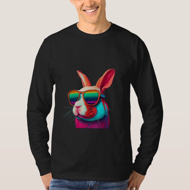 Animals Graphic  Bunny Wearing Sunglasses 3 T-Shirt (Vorderseite)