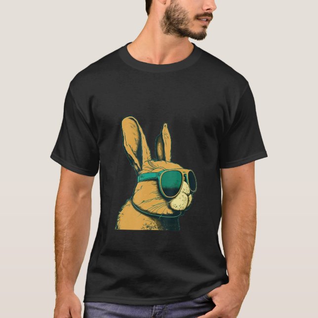 Animals Graphic  Bunny Wearing Sunglasses T-Shirt (Vorderseite)