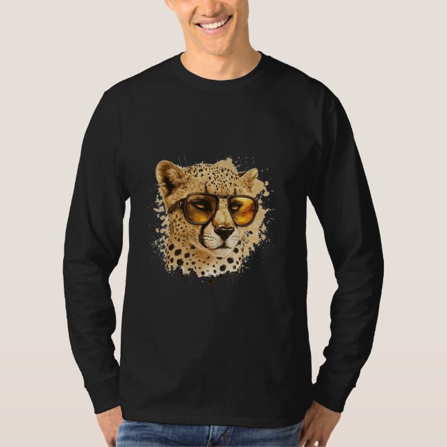 Animals Graphic  Cheetah Wearing Sunglasses 5 T-Shirt (Vorderseite)