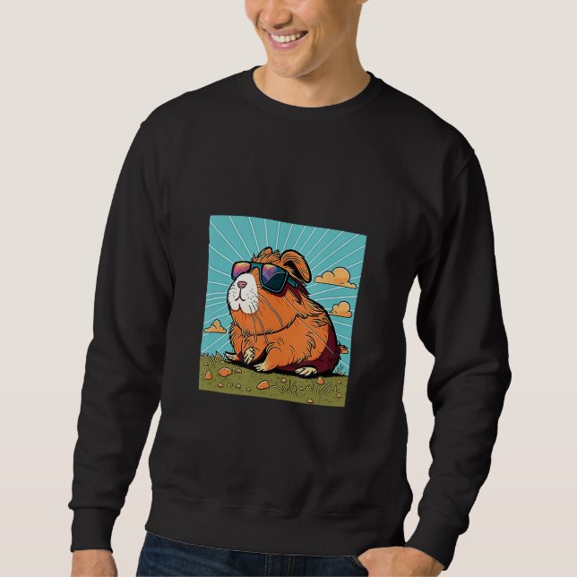 Animals Graphic  Guinea Pig Wearing Sunglasses 1 Sweatshirt (Vorderseite)