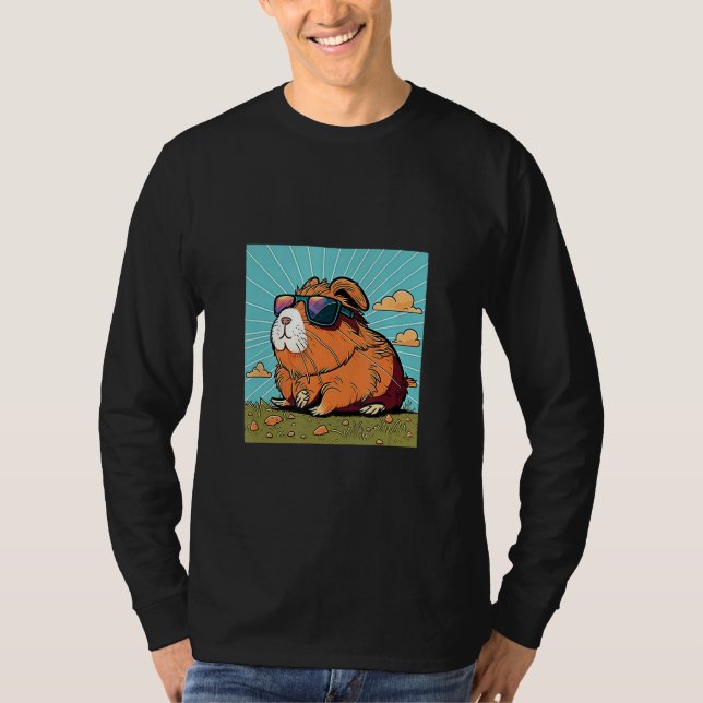 Animals Graphic  Guinea Pig Wearing Sunglasses 1 T-Shirt (Vorderseite)