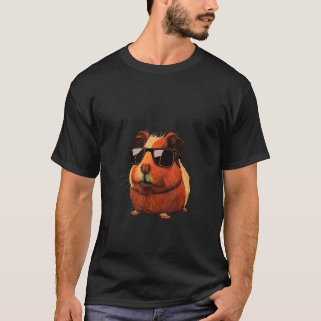 Animals Graphic  Guinea Pig Wearing Sunglasses 3 T-Shirt (Vorderseite)
