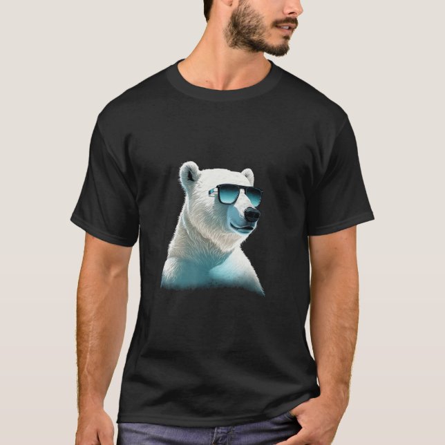 Animals Graphic  Polar Bear Wearing Sunglasses T-Shirt (Vorderseite)