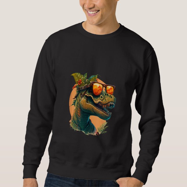Animals Graphic  rex Dinosaur Wearing Sunglasses 5 Sweatshirt (Vorderseite)
