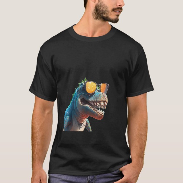 Animals Graphic  rex Dinosaur Wearing Sunglasses T-Shirt (Vorderseite)
