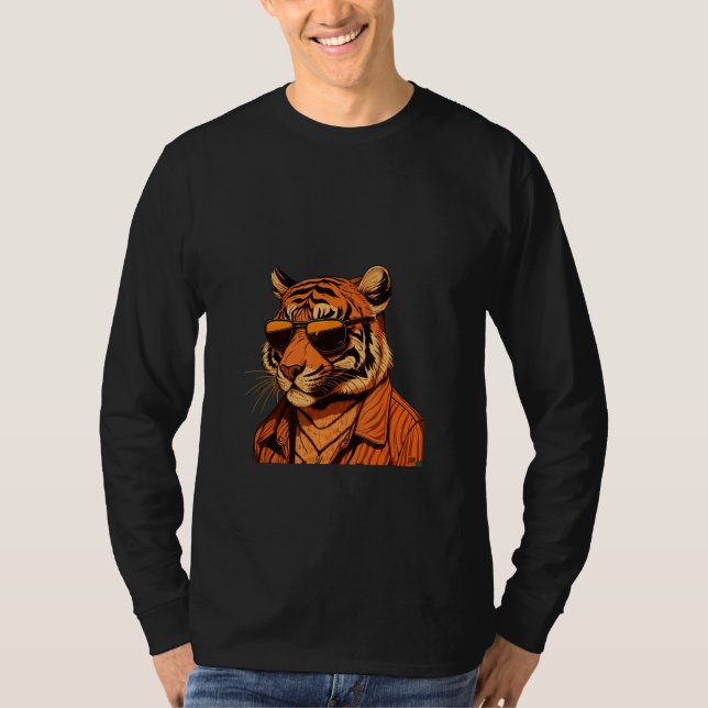 Animals Graphic  Tiger Wearing Sunglasses 7 T-Shirt (Vorderseite)