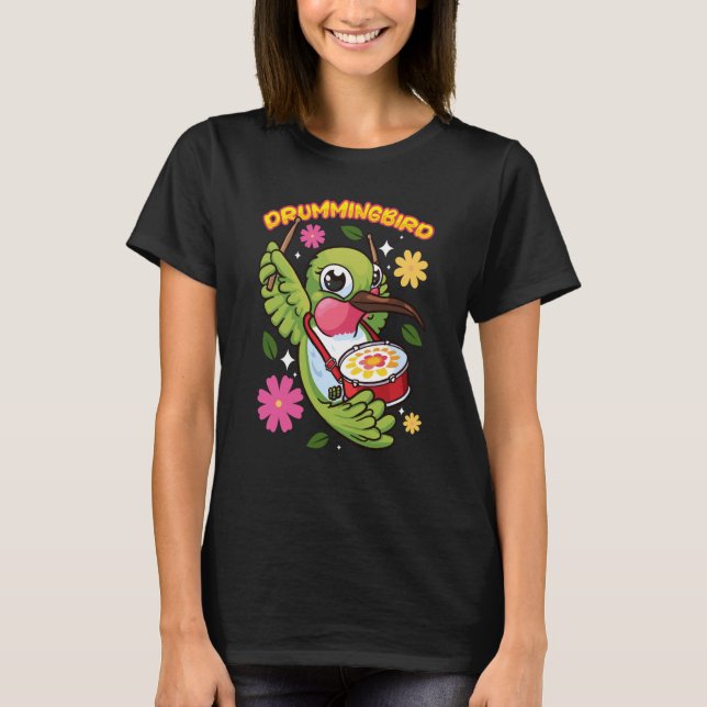 animals hummingbird drumming T-Shirt (Vorderseite)