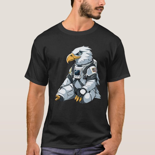 Animals In Space- Eagle Astronaut- Eagle in Space T-Shirt (Vorderseite)