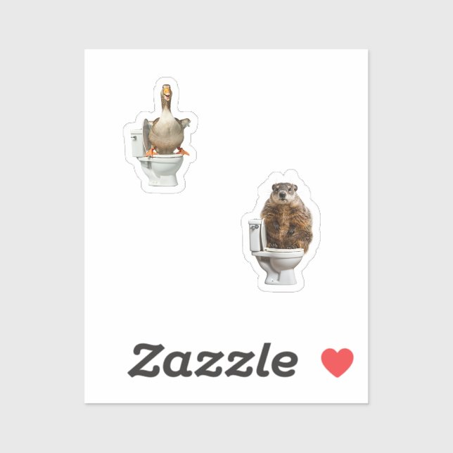 ANIMALS IN TOILETS AUFKLEBER (Blatt)