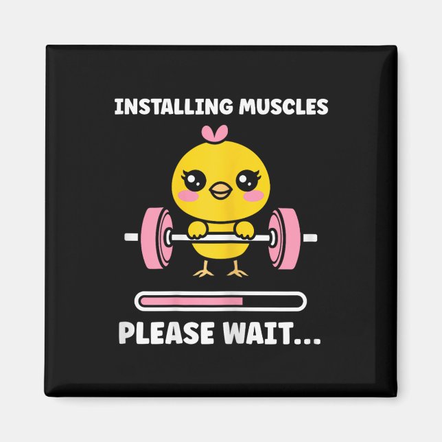 Animals Installing Muscles Fitness Bodybuilding Ch Magnet (Vorne)