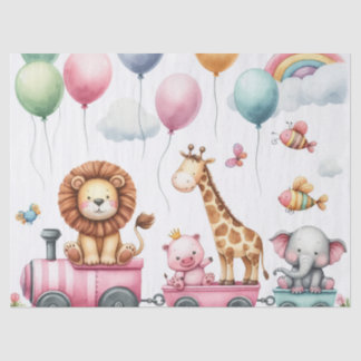 Animals pink birthday Large Gift Bag  Seidenpapier