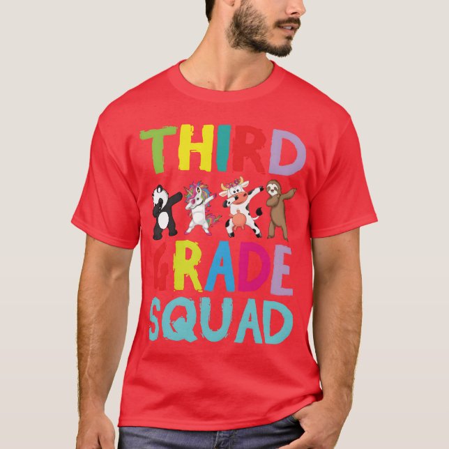 Animals Students Dabbing Backo Schoolhird boy T-Shirt (Vorderseite)
