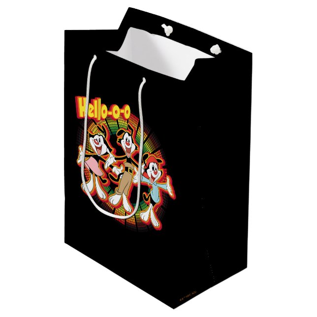 Animaniacs | Hello-o-o Retro Equalizer Graphic Mittlere Geschenktüte (Vorderseite Schrägansicht)