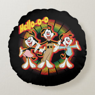 Animaniacs   Hello-o-o Retro Equalizer Graphic Rundes Kissen