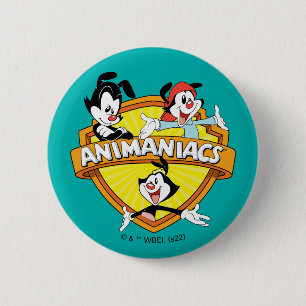 Animaniacs   Warner Brothers & Sister WB Shield Button