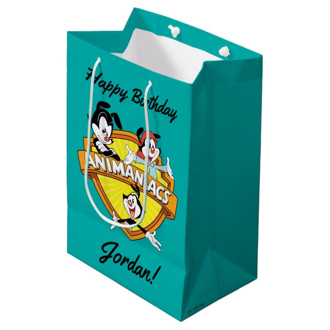 Animaniacs | Warner Brothers & Sister WB Shield Mittlere Geschenktüte (Vorderseite Schrägansicht)