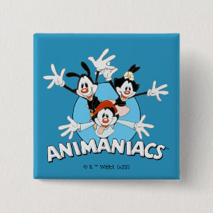 Animaniacs   Warner Siblings Arms Wide Graphic Button